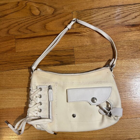 Womens Christian Dior Laced Surf BO N 0044 Off-White Canvas Leather Handbag - Picture 1 of 16